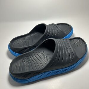 Mens Hoka One One Ora Recovery Slide Sandals Black Blue Size 13 Cushion Comfort